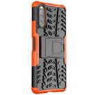 For Sony Xperia 10 III Tire Texture Shockproof TPU+PC Protective Case with Holder(Orange) - 2