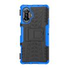 For Xiaomi Redmi K40 Gaming Tire Texture Shockproof TPU+PC Protective Case with Holder(Blue) - 1
