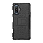 For Xiaomi Redmi K40 Gaming Tire Texture Shockproof TPU+PC Protective Case with Holder(Black) - 1
