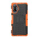 For Xiaomi Redmi K40 Gaming Tire Texture Shockproof TPU+PC Protective Case with Holder(Orange) - 1