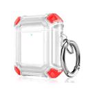 Four Corners Anti-fall Wireless Earphone Dual-color PC Protective Case with Hook For AirPods 1/2(Red) - 1