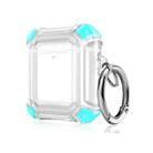 Four Corners Anti-fall Wireless Earphone Dual-color PC Protective Case with Hook For AirPods 1/2(Mint Green) - 1