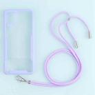For Samsung Galaxy A12 5G Acrylic + Color TPU Shockproof Case with Neck Lanyard(Purple) - 1