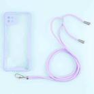 For Samsung Galaxy A22 Acrylic + Color TPU Shockproof Case with Neck Lanyard(Purple) - 1