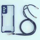 For Samsung Galaxy A82 Acrylic + Color TPU Shockproof Case with Neck Lanyard(Dark Blue) - 1