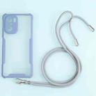 For Xiaomi Redmi K40 CN Version/K40 Pro CN Version/Mi 11i Overseas Version/Poco F3 Acrylic + Color TPU Shockproof Case with Neck Lanyard(Milk Grey) - 1