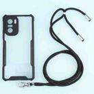 For Xiaomi Redmi K40 CN Version/K40 Pro CN Version/Mi 11i Overseas Version/Poco F3 Acrylic + Color TPU Shockproof Case with Neck Lanyard(Black) - 1