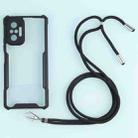 For Xiaomi Redmi Note 10 Pro Max Acrylic + Color TPU Shockproof Case with Neck Lanyard(Black) - 1