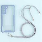 For Samsung Galaxy S21 FE Acrylic + Color TPU Shockproof Case with Neck Lanyard(Milk Grey) - 1