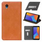 For Alcatel 1 2021 Cloth Texture Retro Horizontal Flip PU Leather Shockproof Case with Holder & Card Slot(Brown) - 1