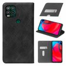 For Motorola Moto G Stylus 5G Cloth Texture Retro Horizontal Flip PU Leather Shockproof Case with Holder & Card Slot(Black) - 1