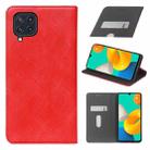 For Samsung Galaxy M32 Cloth Texture Retro Horizontal Flip PU Leather Shockproof Case with Holder & Card Slot(Red) - 1