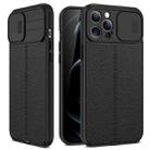 For iPhone 11 Litchi Texture Sliding Camshield TPU Protective Case (Black) - 1