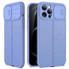For iPhone 11 Pro Max Litchi Texture Sliding Camshield TPU Protective Case (Light Purple) - 1