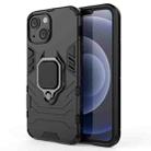 For iPhone 13 mini Shockproof PC + TPU Protective Case with Magnetic Ring Holder (Black) - 1