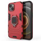 For iPhone 13 Shockproof PC + TPU Protective Case with Magnetic Ring Holder(Red) - 1