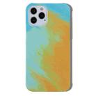 For iPhone 11 Pro Ink Painting Pattern PC Protective Case (Blue Yellow) - 1