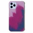 For iPhone 12 mini Ink Painting Pattern PC Protective Case (Purple Red) - 1