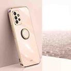 For Samsung Galaxy A72 5G XINLI Straight Edge 6D Electroplate TPU Phone Case with Ring Holder(Pink) - 1