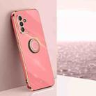 For Samsung Galaxy A82 5G XINLI Straight Edge 6D Electroplate TPU Phone Case with Ring Holder(Hawthorn Red) - 1