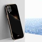 For Samsung Galaxy A22 4G XINLI Straight 6D Plating Gold Edge TPU Shockproof Case(Black) - 1