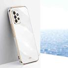For Samsung Galaxy A72 5G XINLI Straight 6D Plating Gold Edge TPU Shockproof Case(White) - 1