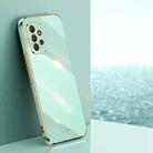 For Samsung Galaxy A72 5G XINLI Straight 6D Plating Gold Edge TPU Shockproof Case(Mint Green) - 1