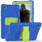 For Samsung Galaxy Tab A7 T500 3-Layer Protection Screen Frame + PC + Silicone Shockproof Combination Case with Holder(Blue+Lime) - 1