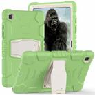 For Samsung Galaxy Tab A7 T500 3-Layer Protection Screen Frame + PC + Silicone Shockproof Combination Case with Holder(Matcha Green) - 1