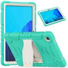 For Samsung Galaxy Tab A7 T500 3-Layer Protection Screen Frame + PC + Silicone Shockproof Combination Case with Holder(Mint Green) - 2