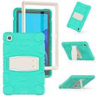 For Samsung Galaxy Tab A7 T500 3-Layer Protection Screen Frame + PC + Silicone Shockproof Combination Case with Holder(Mint Green) - 3