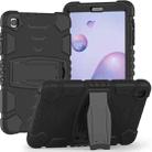 For Samsung Galaxy Tab A8.4 2020 T307 3-Layer Protection Screen Frame + PC + Silicone Shockproof Combination Case with Holder(Black+Black) - 1