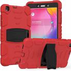 For Samsung Galaxy Tab A8.0 2019 T290 3-Layer Protection Screen Frame + PC + Silicone Shockproof Combination Case with Holder(Red+Black) - 1