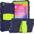 For Samsung Galaxy Tab A8.0 2019 T290 3-Layer Protection Screen Frame + PC + Silicone Shockproof Combination Case with Holder(NavyBlue+Lime) - 1