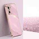 For Xiaomi Redmi K40 XINLI Straight Edge 6D Electroplate TPU Phone Case(Cherry Purple) - 1