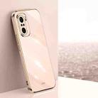 For Xiaomi Redmi K40 XINLI Straight 6D Plating Gold Edge TPU Shockproof Case(Pink) - 1