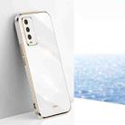 For Xiaomi Redmi Note 9 4G XINLI Straight Edge 6D Electroplate TPU Phone Case(White) - 1