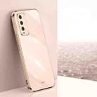 For Xiaomi Redmi Note 9 4G XINLI Straight 6D Plating Gold Edge TPU Shockproof Case(Pink) - 1