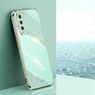 For Xiaomi Redmi Note 9 4G XINLI Straight 6D Plating Gold Edge TPU Shockproof Case(Mint Green) - 1