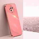 For Xiaomi Redmi Note 9 5G XINLI Straight 6D Plating Gold Edge TPU Shockproof Case(Hawthorn Red) - 1