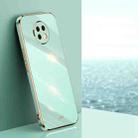 For Xiaomi Redmi Note 9 5G XINLI Straight 6D Plating Gold Edge TPU Shockproof Case(Mint Green) - 1
