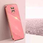For Xiaomi Redmi Note 9S XINLI Straight 6D Plating Gold Edge TPU Shockproof Case(Hawthorn Red) - 1