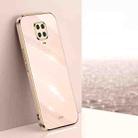 For Xiaomi Redmi Note 9S XINLI Straight 6D Plating Gold Edge TPU Shockproof Case(Pink) - 1