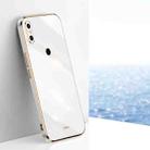 For Xiaomi Mi 8 XINLI Straight 6D Plating Gold Edge TPU Shockproof Case(White) - 1