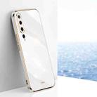 For Xiaomi Mi 10 5G XINLI Straight 6D Plating Gold Edge TPU Shockproof Case(White) - 1
