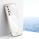 For Xiaomi Mi 10S XINLI Straight 6D Plating Gold Edge TPU Shockproof Case(White) - 1