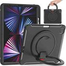 For iPad Pro 12.9 2022 / 2021 Shockproof TPU + PC Protective Tablet Case with 360 Degree Rotation Foldable Handle Grip Holder & Pen Slot(Black) - 1