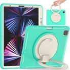 For iPad Pro 12.9 2022 / 2021 Shockproof TPU + PC Protective Tablet Case with 360 Degree Rotation Foldable Handle Grip Holder & Pen Slot(Mint Green) - 1