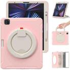 For iPad Pro 12.9 2022 / 2021 Shockproof TPU + PC Protective Tablet Case with 360 Degree Rotation Foldable Handle Grip Holder & Pen Slot(Cherry Blossoms Pink) - 3