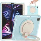 For iPad Pro 12.9 2022 / 2021 Shockproof TPU + PC Protective Tablet Case with 360 Degree Rotation Foldable Handle Grip Holder & Pen Slot(Ice Crystal Blue) - 1